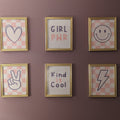 Pink Checkered Aesthetic Digital Wall Art Bundle