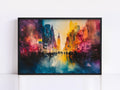 Vibrant Cityscape Watercolor Digital Download