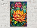 Stained Glass Cactus Blossom Digital Artwork