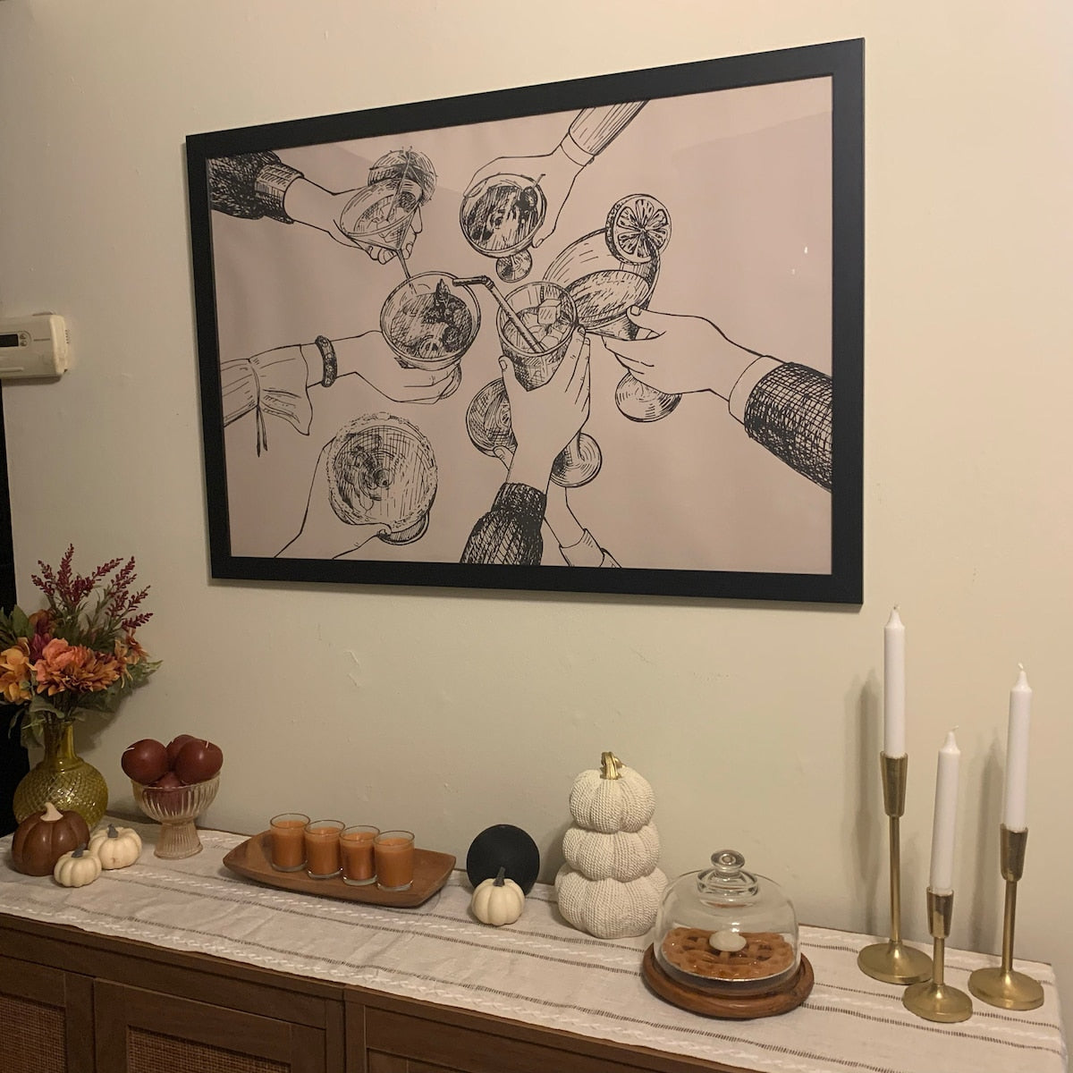 Cheers Cocktail Toast Line Art