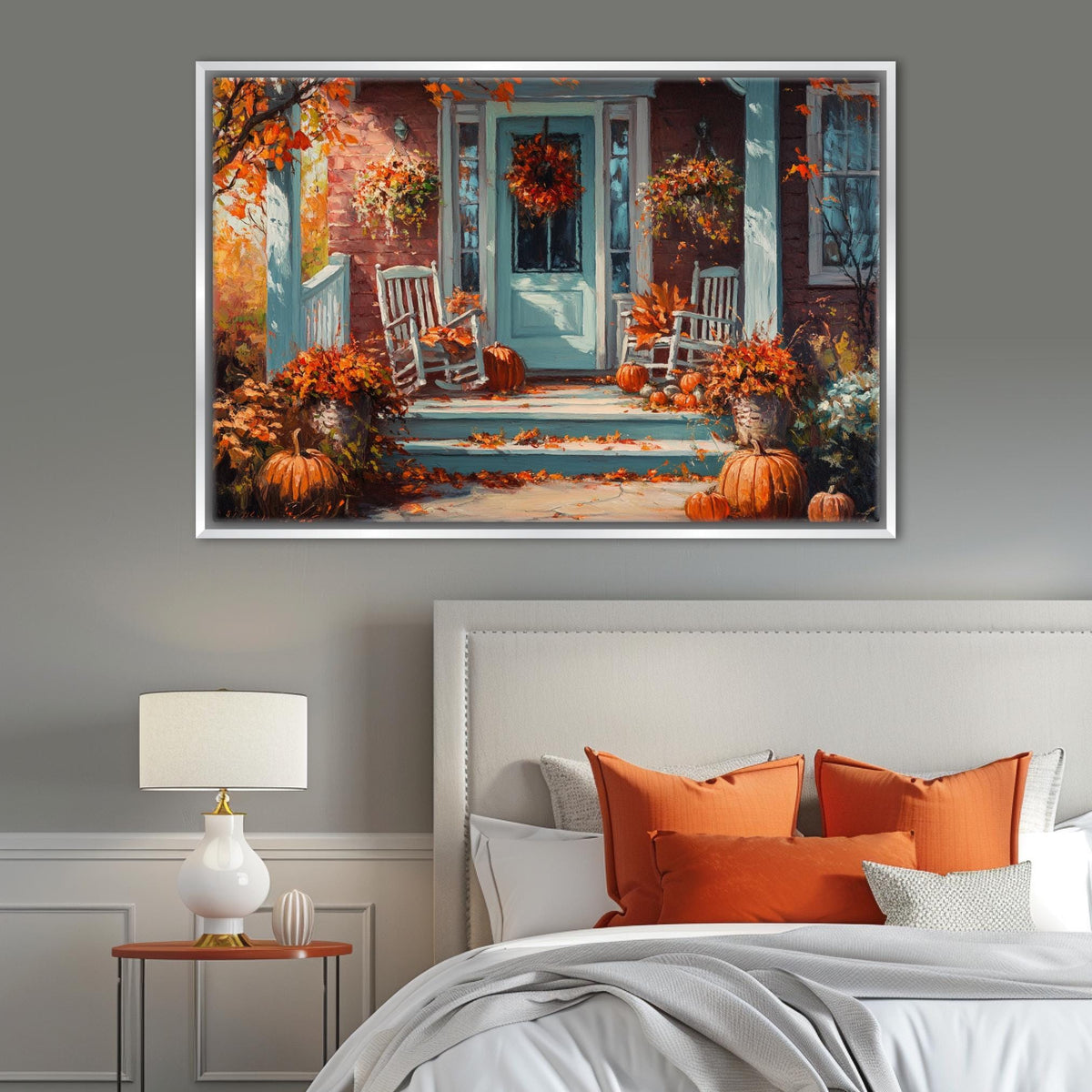 Autumn Porch Pumpkin Patch Digital Art