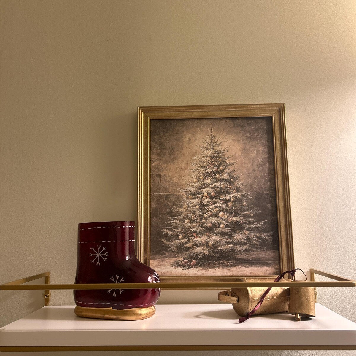 Vintage Christmas Tree Digital Artwork