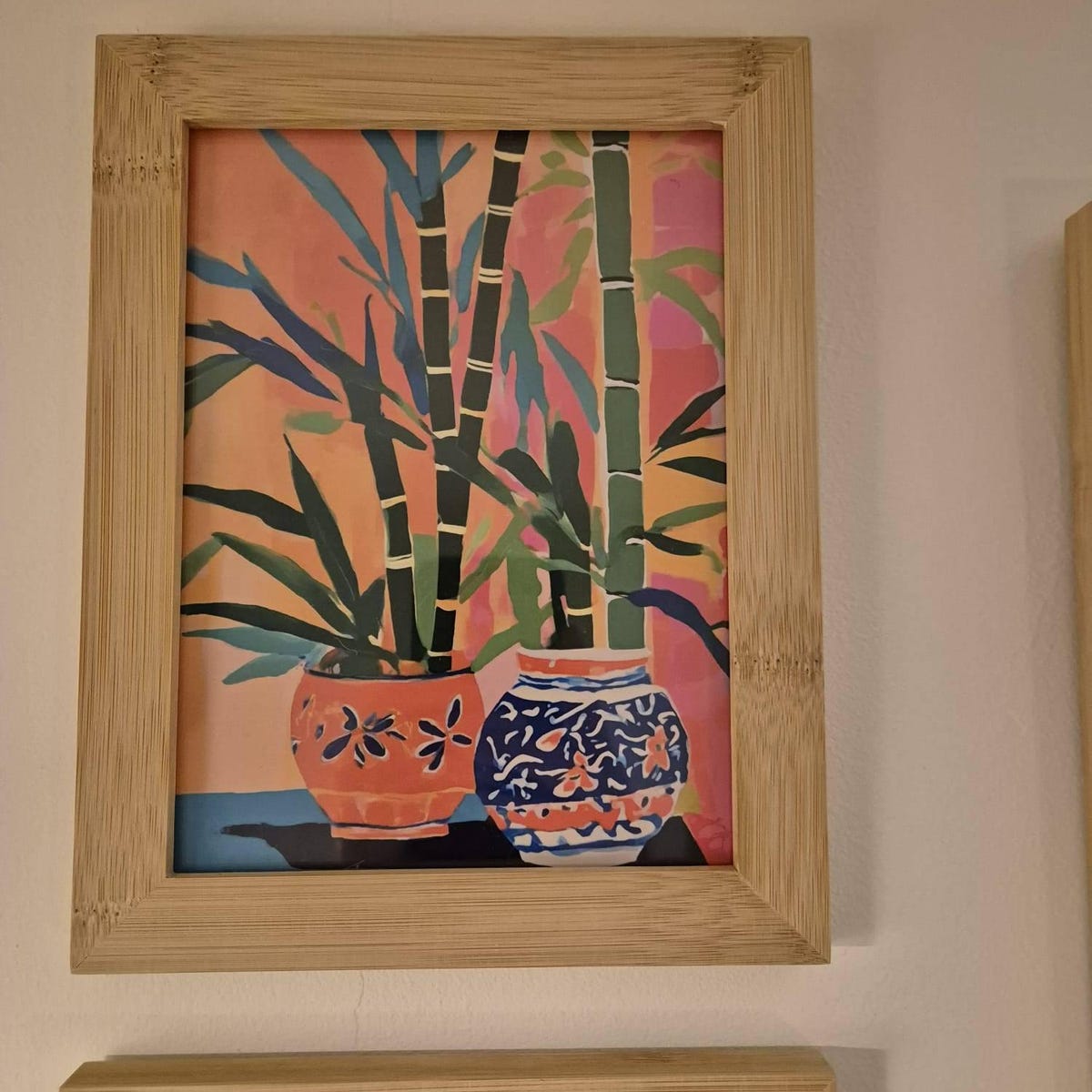 Vibrant Bamboo Potted Plants Digital Art