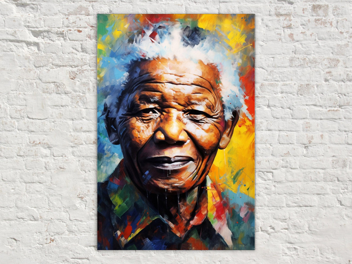 Nelson Mandela Vibrant Abstract Portrait Digital Download