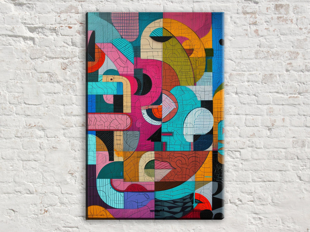 Abstract Mosaic Faces Digital Art