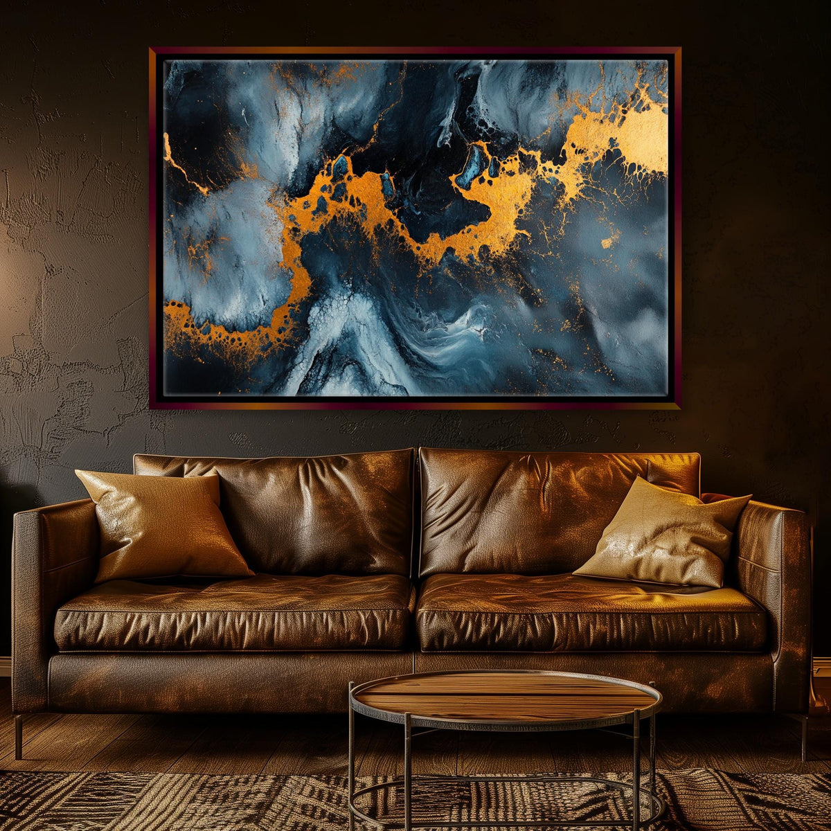 Golden Abyss Abstract Digital Art