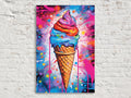 Neon Melt Ice Cream Splash Digital Art