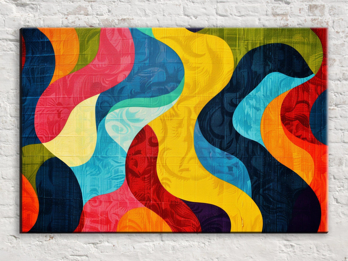 Vibrant Abstract Waves Digital Art