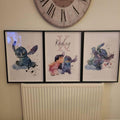 Stitch Watercolor Triptych Digital Art