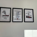 Racing Car Kids Affirmation Wall Art 3-Piece Set