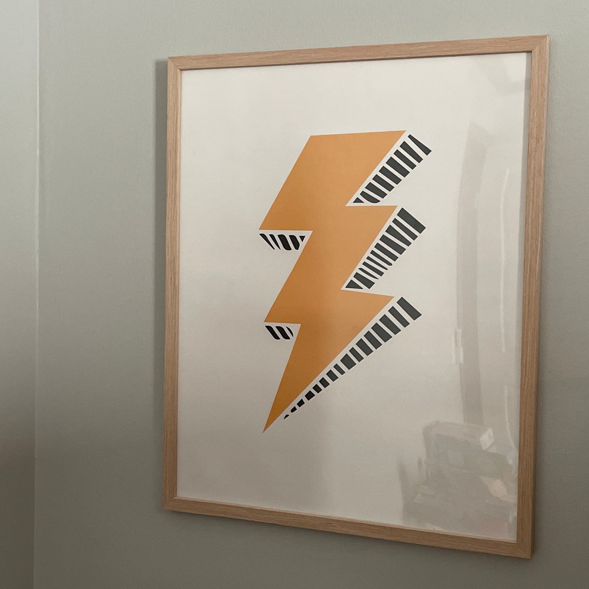 Electric Bolt Modern Minimalist Digital Art