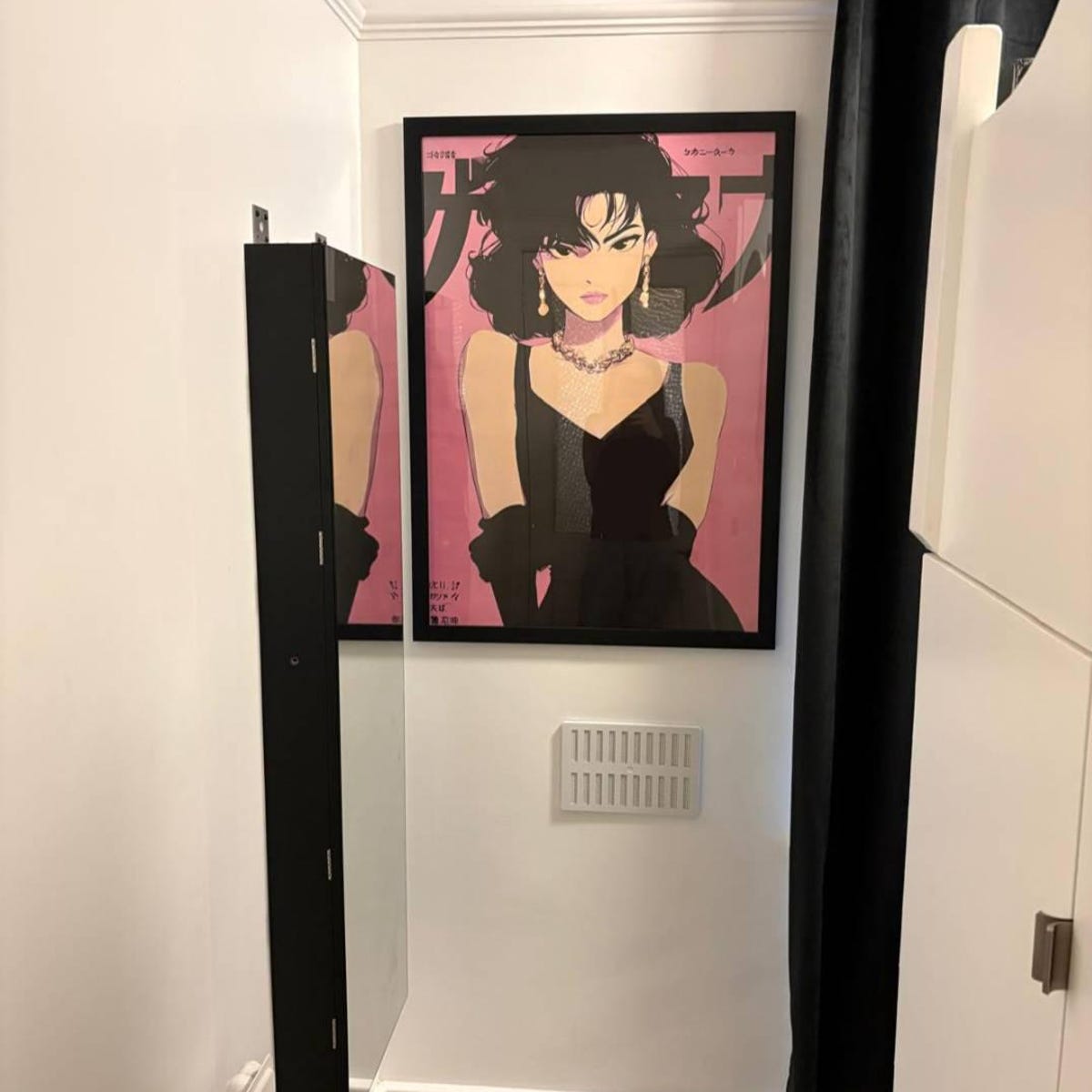 Retro Anime Noir Elegance Digital Art