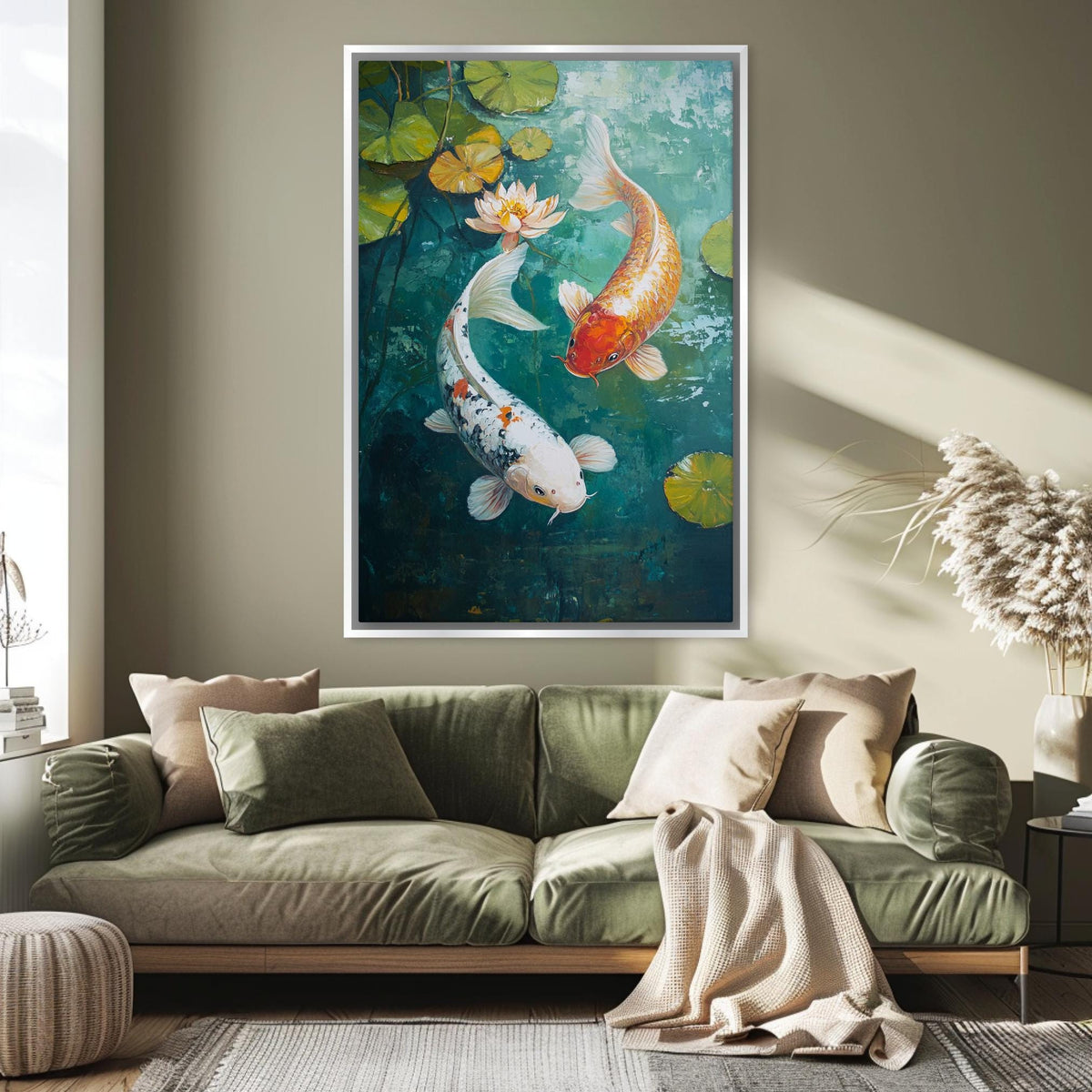 Serene Koi Fish Pond Digital Art