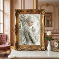 Ethereal Maiden with White Cat Digital Art
