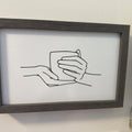 Minimalist Coffee Cup Hands Line Art Digital Download