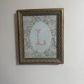 Vintage Floral Monogram Letter L Digital Artwork