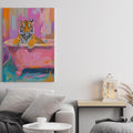 Tiger in Pink Tub Digital Art Print