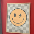 Electric Smiley Checkered Digital Wall Art