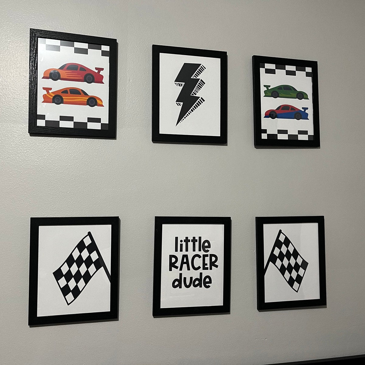 Racing Cars Nursery Wall Art Digital Download Set