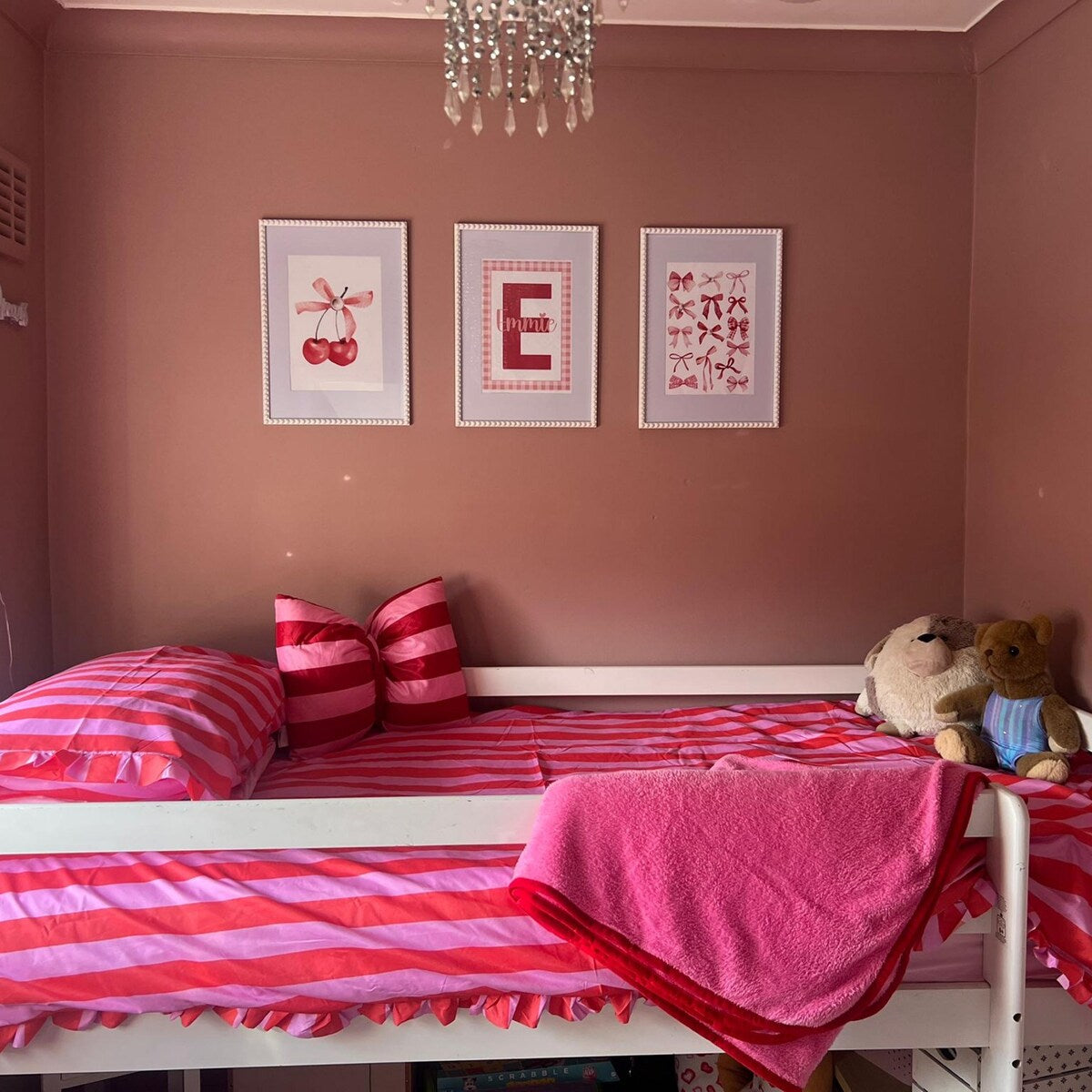 Coquette Pink Bows and Cherries Nursery Digital Art Set