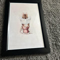 Charming Reading Mouse Digital Art Print