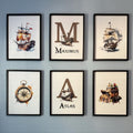 Watercolor Pirate Ship Gallery Wall Digital Art Bundle