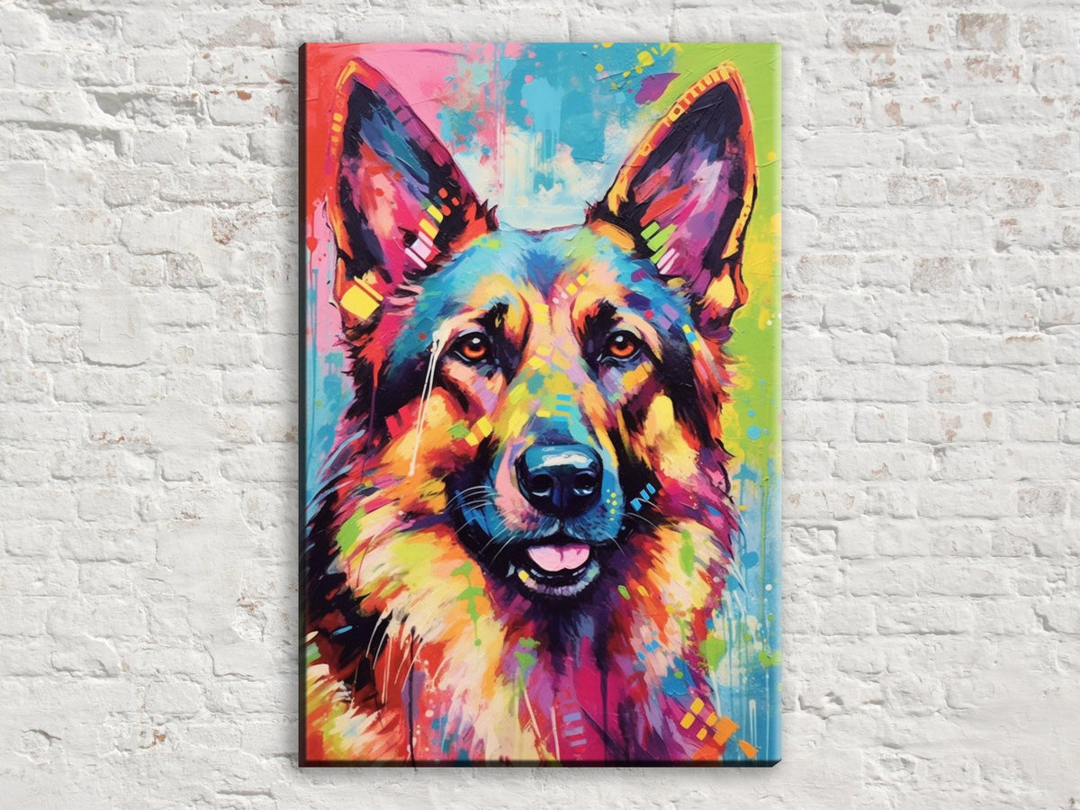 Vibrant German Shepherd Digital Art