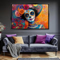Vibrant Sugar Skull Woman Digital Art