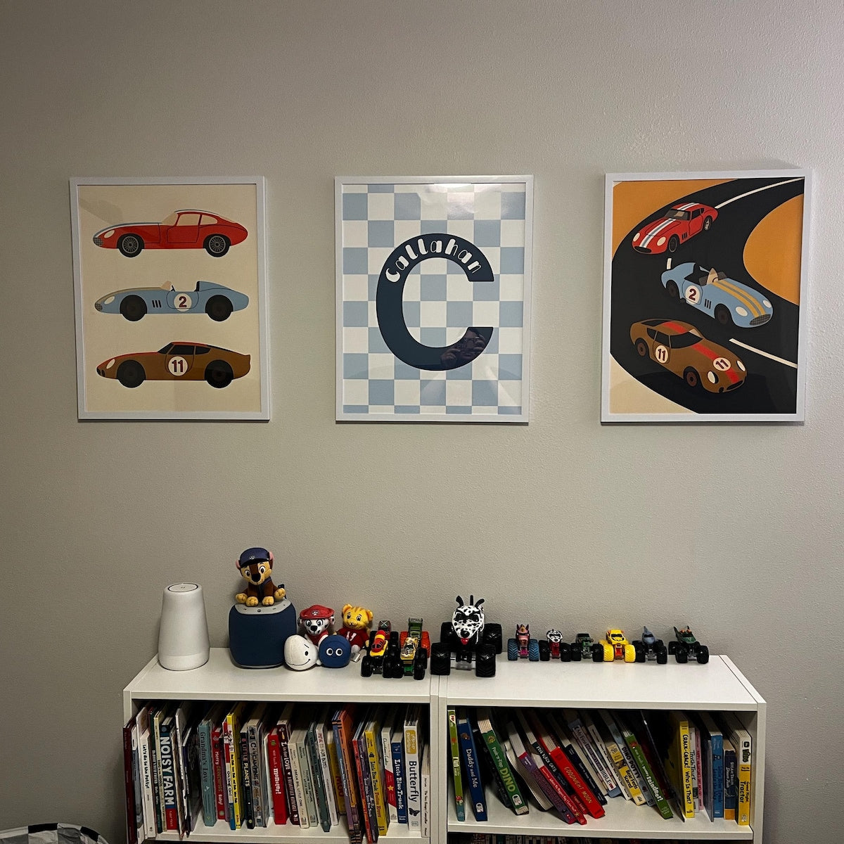 Vintage Race Car Trio Digital Print