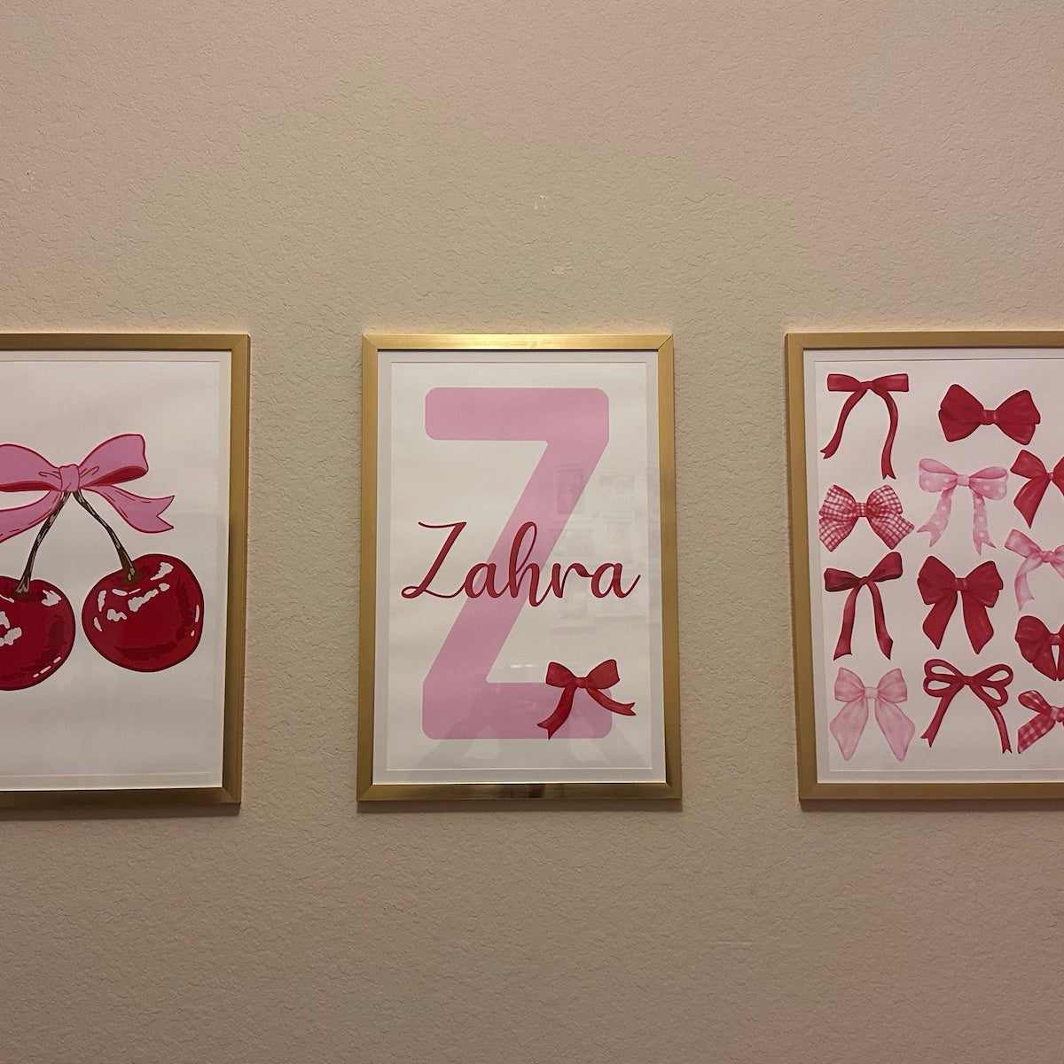 Coquette Bow and Cherries Digital Wall Art Collection