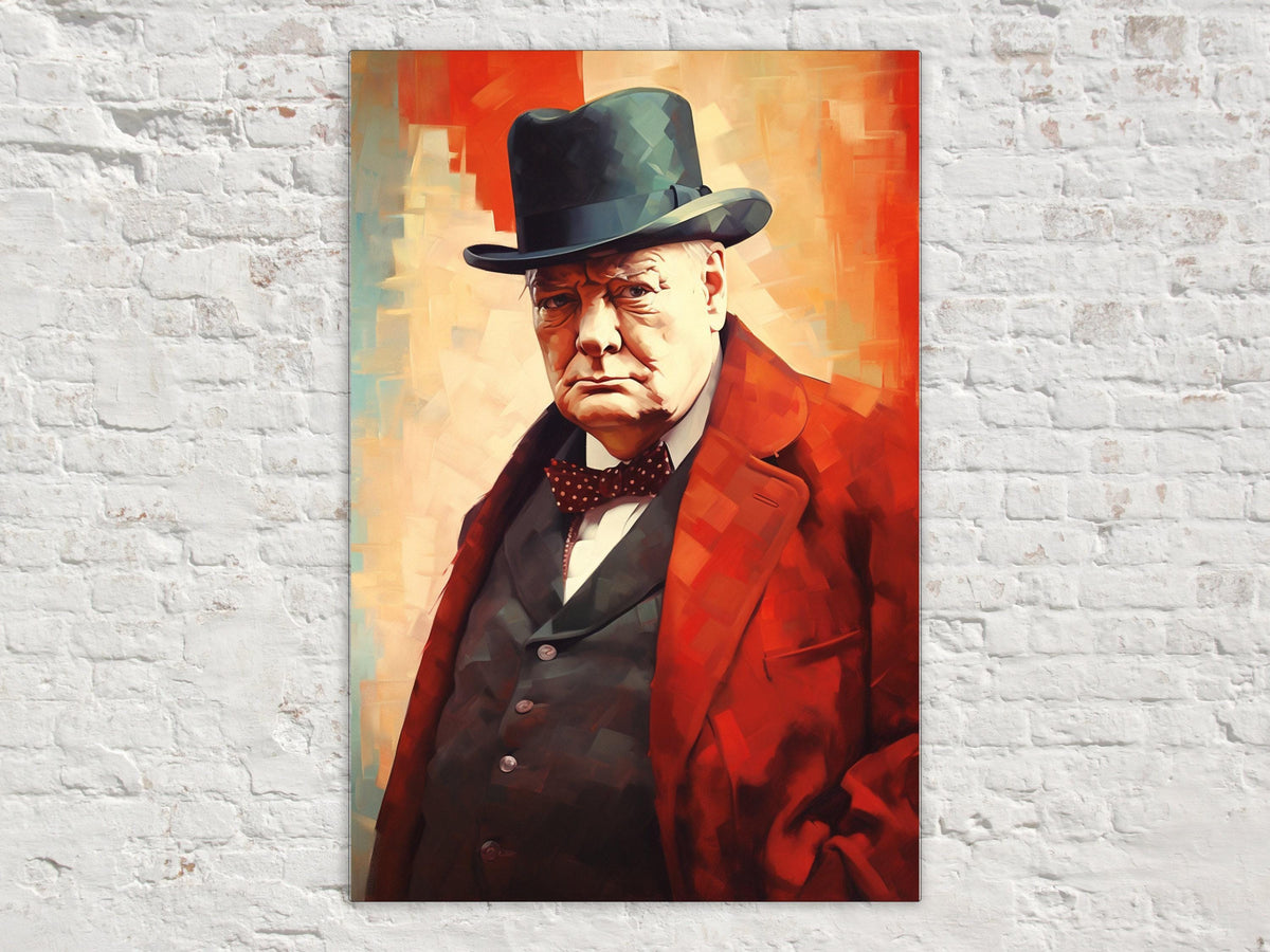 Winston Churchill Vibrant Portrait Digital Art