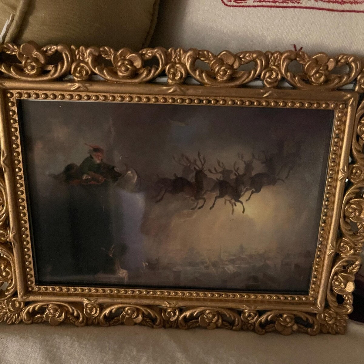Vintage Santa Sleigh Flight Digital Art
