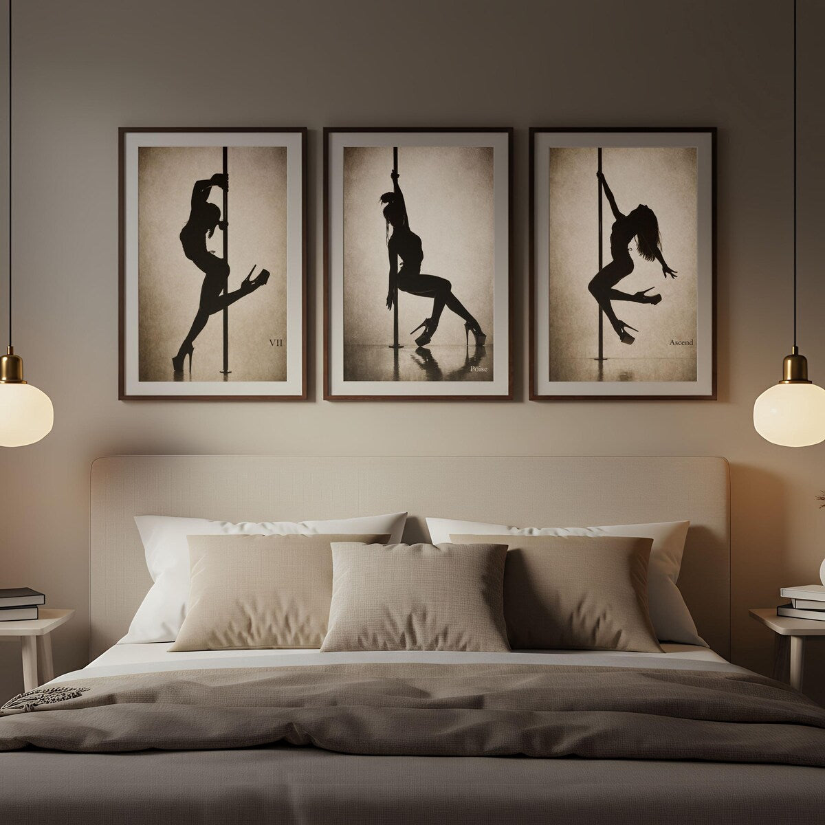 Pole Dance Silhouette Trio Digital Art Collection