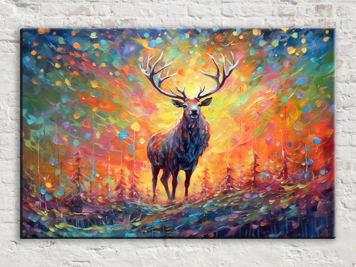 Vibrant Cosmic Stag Digital Art