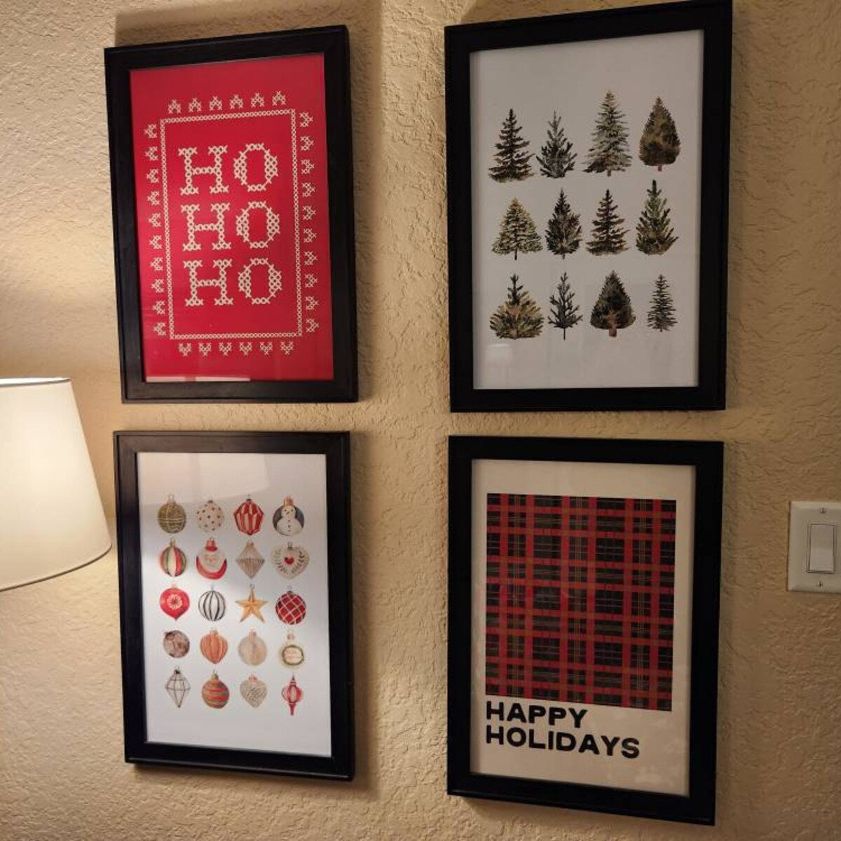Ho Ho Ho Red Cross Stitch Christmas Digital Download