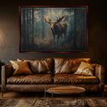 Majestic Moose in Misty Forest Digital Artwork