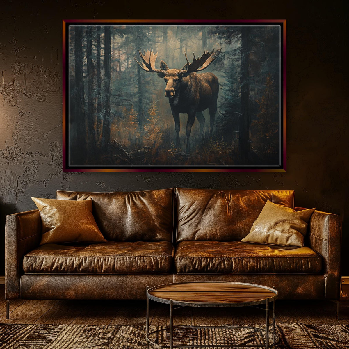 Majestic Moose in Misty Forest Digital Artwork