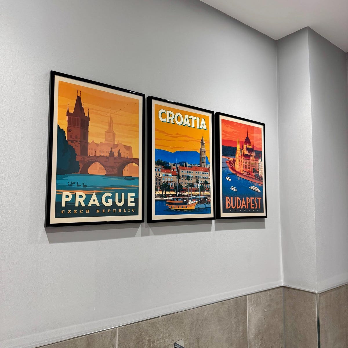 Vintage European Travel Poster Trio Digital Download