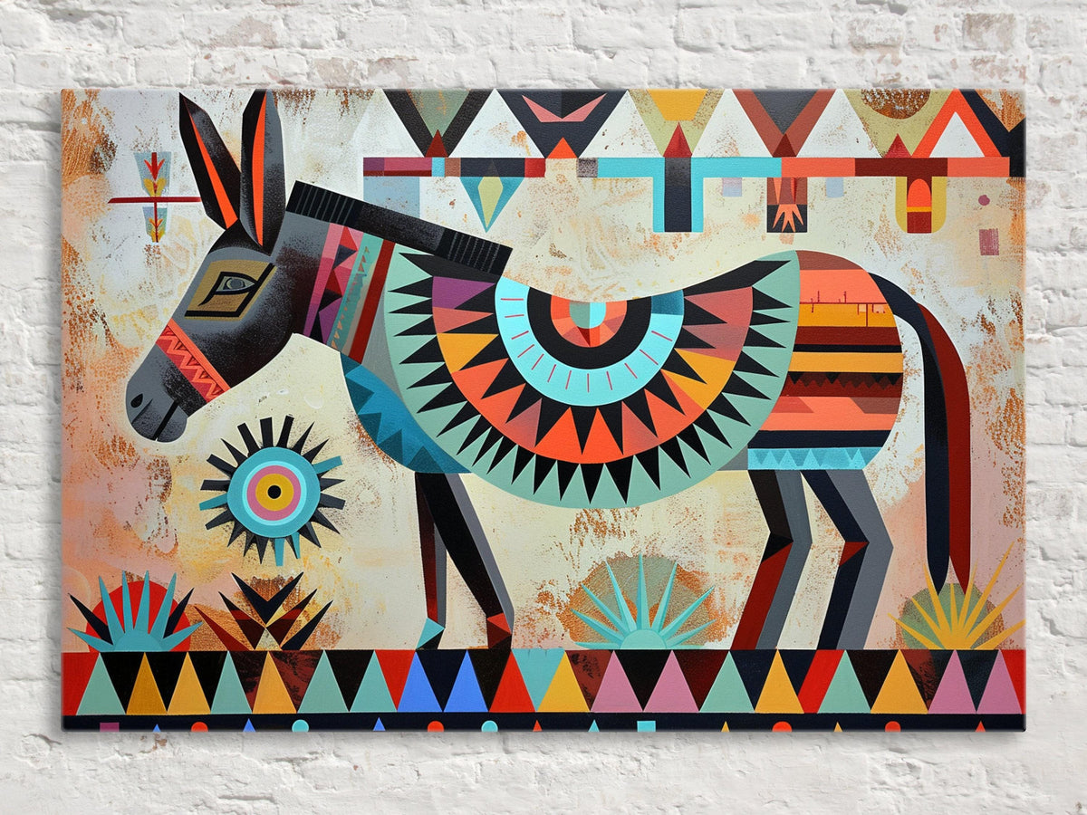 Geometric Southwest Donkey Digital Artwork
