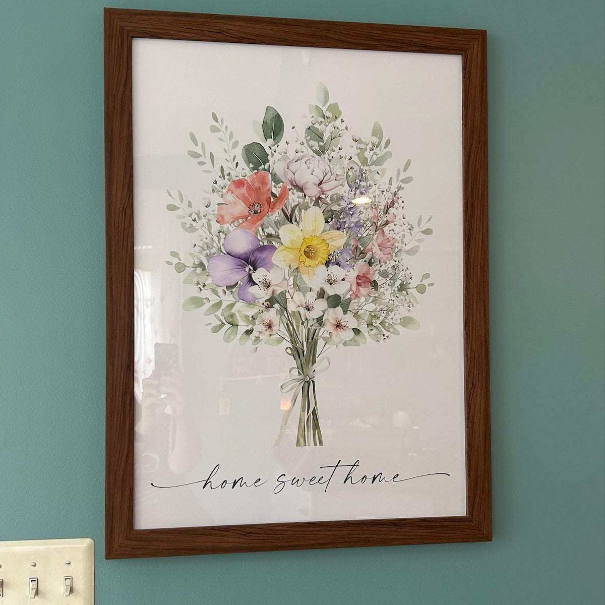 Home Sweet Home Floral Bouquet Digital Art