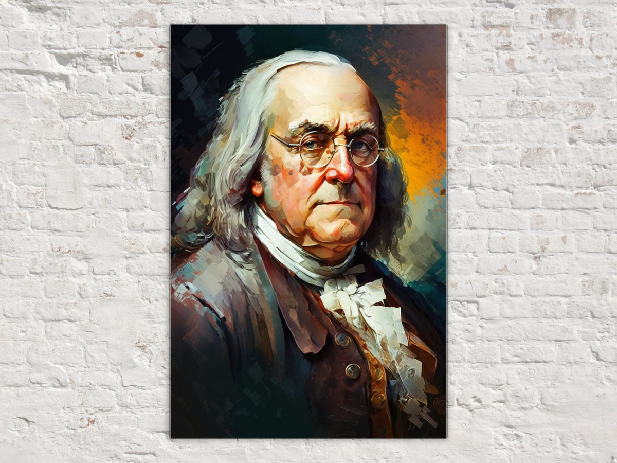 Benjamin Franklin Expressive Portrait Digital Art