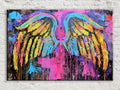 Neon Angel Wings Digital Artwork