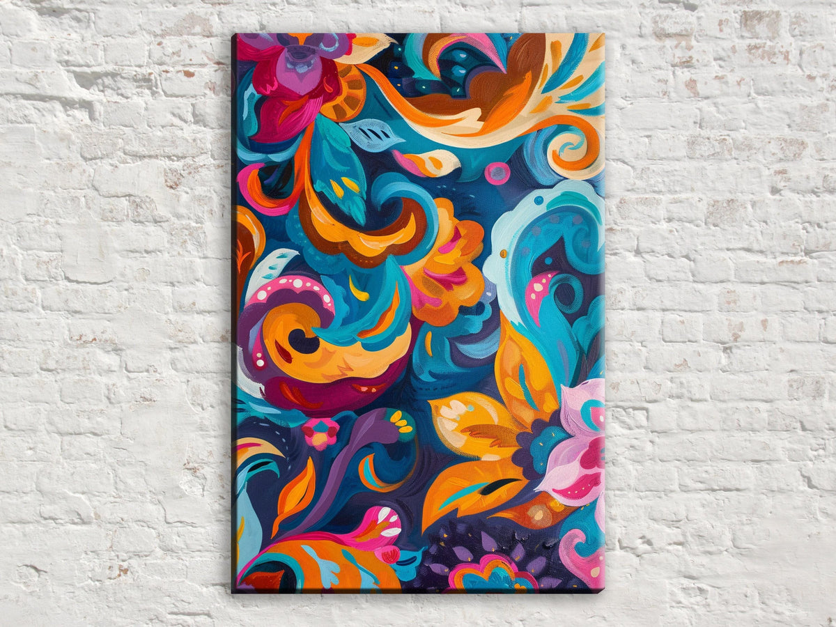 Vibrant Abstract Floral Digital Artwork