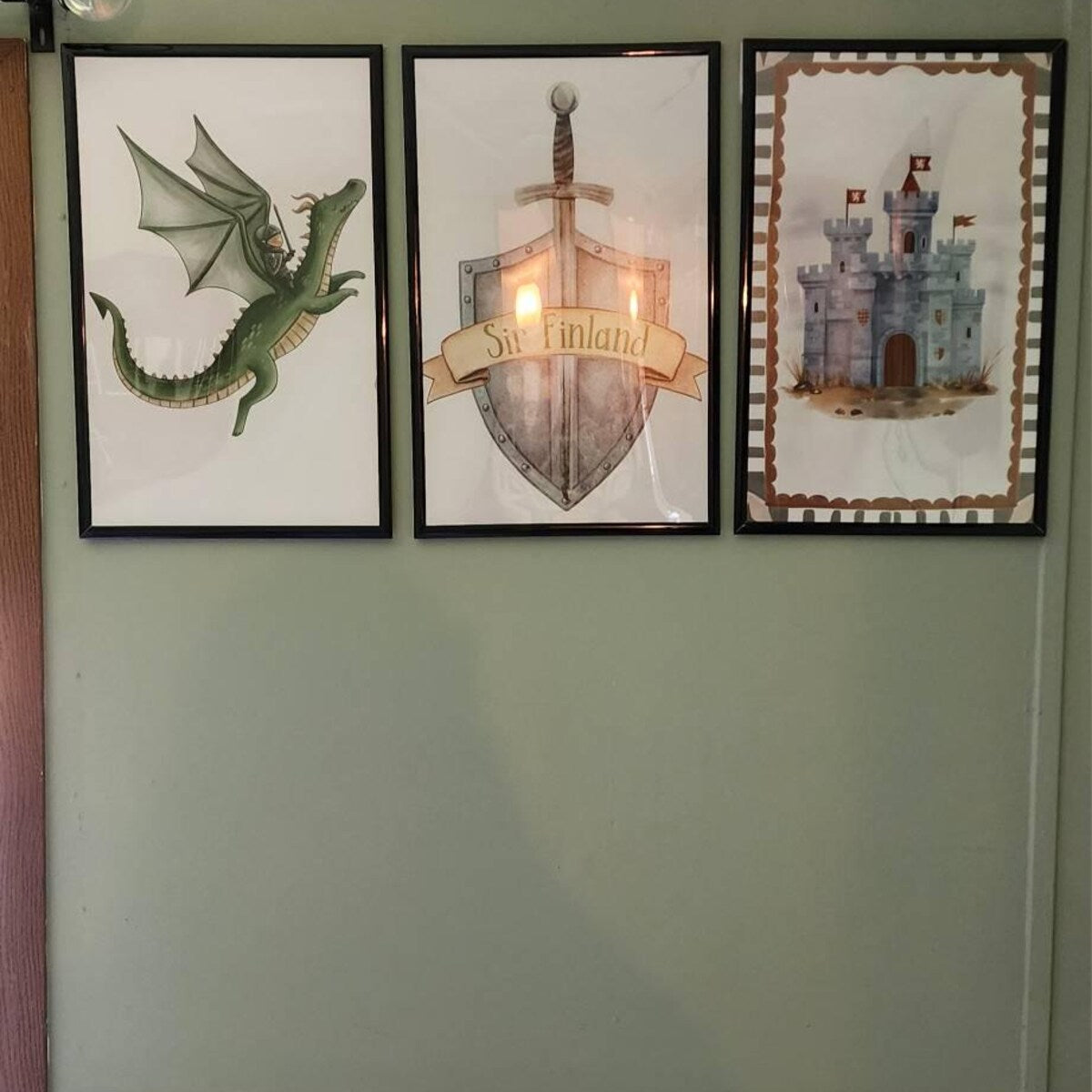 Medieval Knight Dragon Castle Trio Digital Art