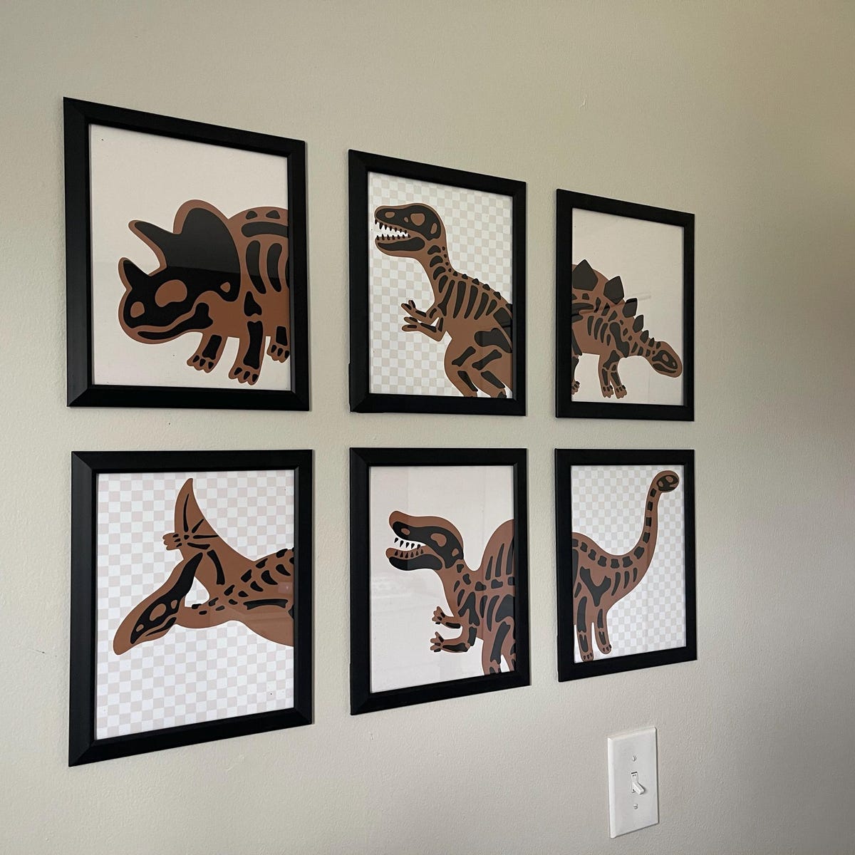 Boho Dinosaur Fossil Digital Art Set