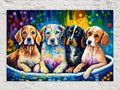 Vibrant Colorful Dogs Digital Artwork