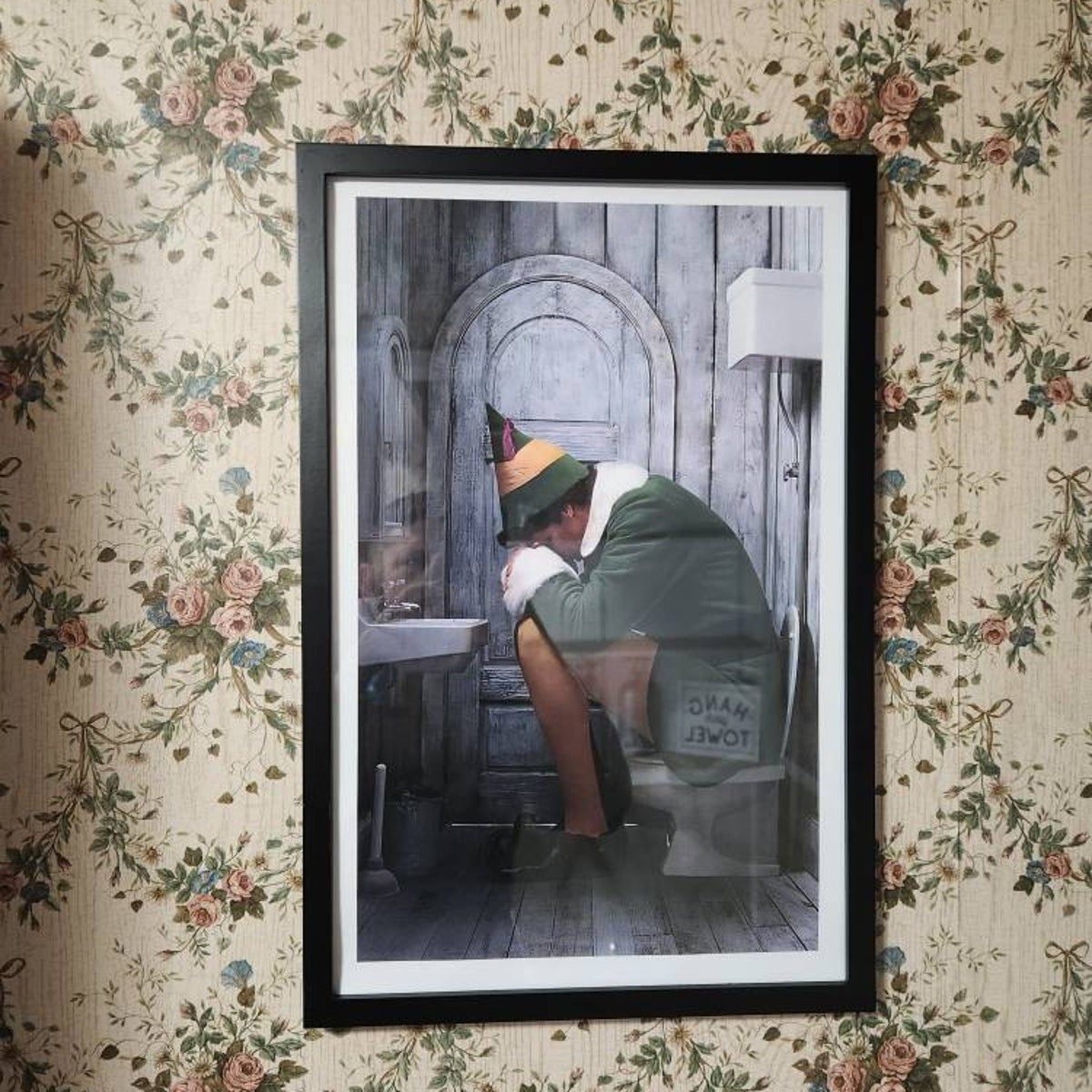 Sad Holiday Elf Digital Art Print