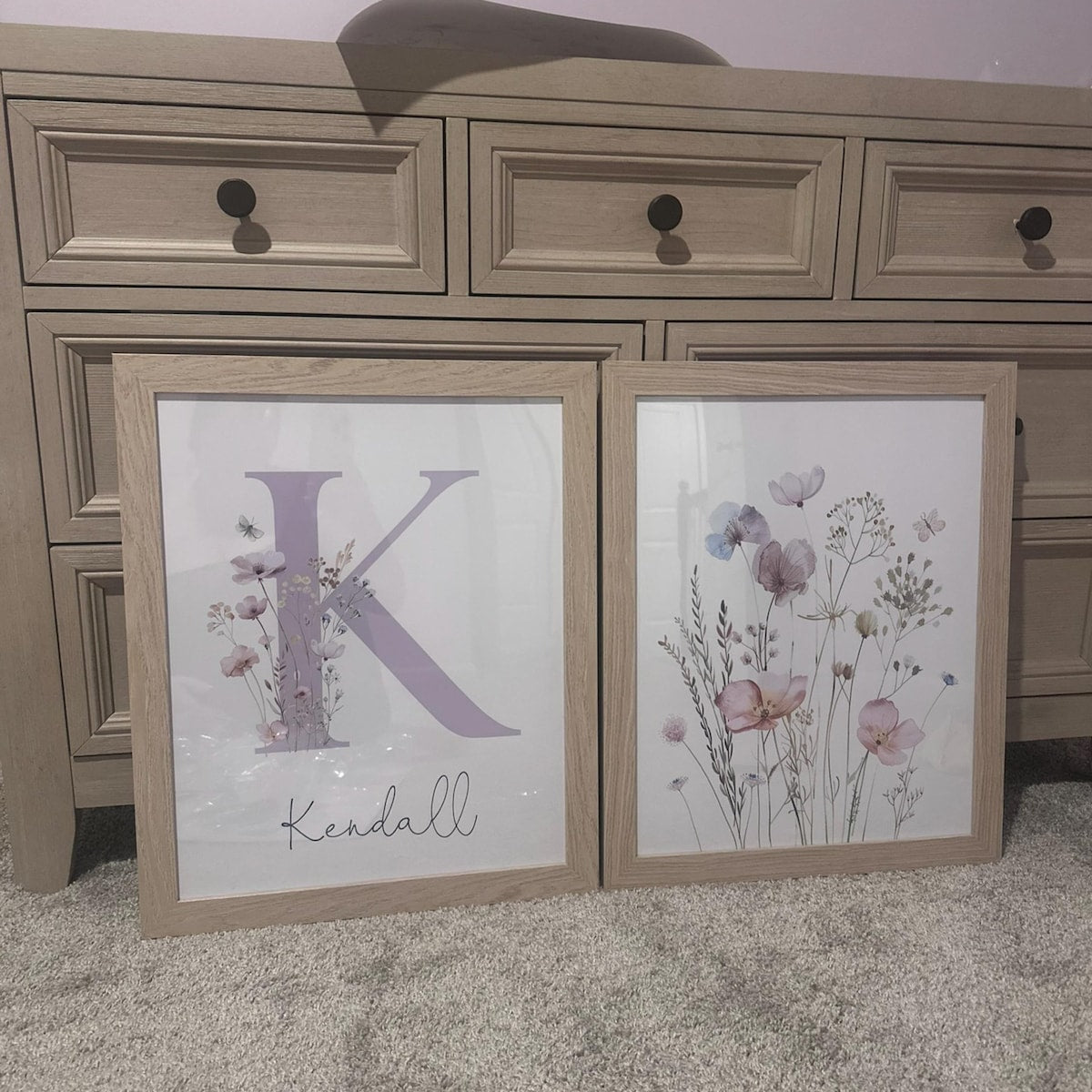 Kendall Watercolor Floral Letter K Digital Print Set