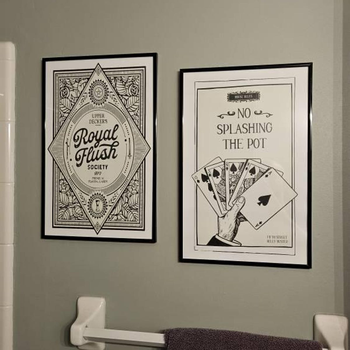 Poker Night Rules & Royal Flush Digital Art Set