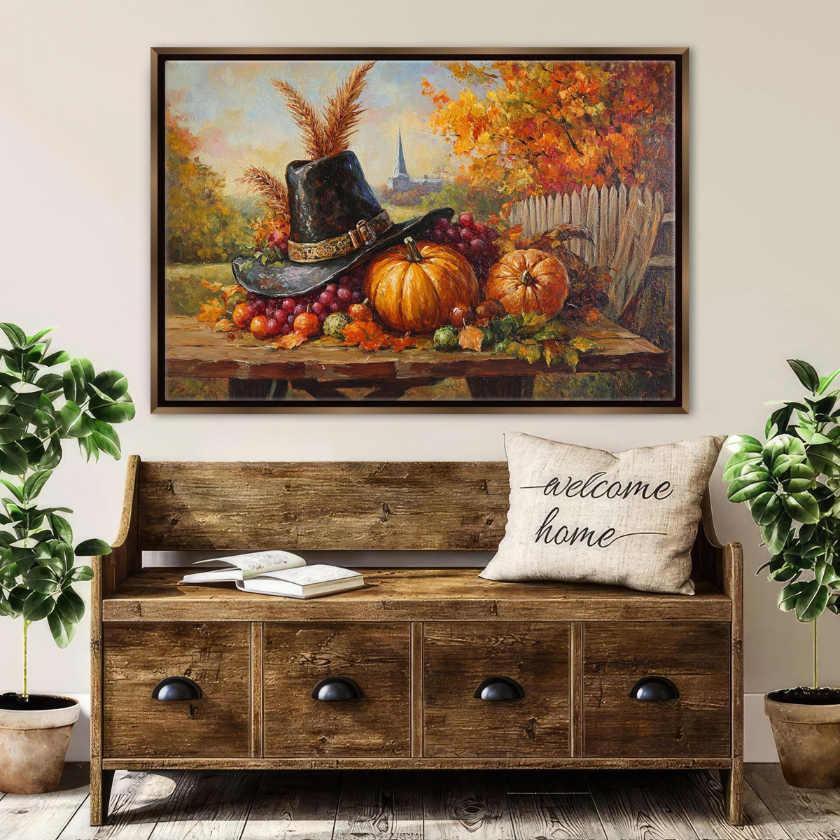 Autumn Harvest Pilgrim Hat Still Life Digital Art